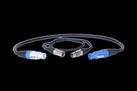 CABLE-SET FOR  DVA T12 CONTAINING 2 X POWERCON LINKS 70CM BLUE/GREY, 2 X XLR M/F 70 CM